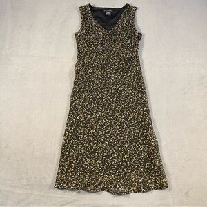 F.L.P. Faith.Love&Passion Women’s Black & Yellow Polka Dot V-neck Midi Dress, 4